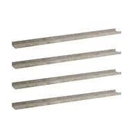 vidaXL Wall Shelves 4 pcs Concrete Gray 39.4"x3.5"x1.2"