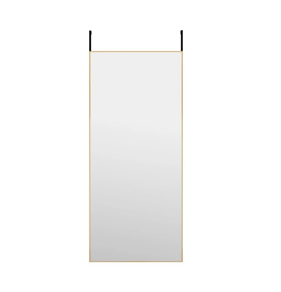 vidaXL Door Mirror Gold 15.7"x39.4" Glass and Aluminum