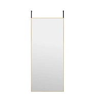 vidaXL Door Mirror Gold 15.7"x39.4" Glass and Aluminum