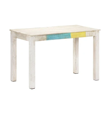 vidaXL Dining Table White 47.2"x23.6"x29.9" Solid Mango Wood