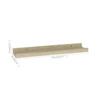 vidaXL Wall Shelves 2 pcs Sonoma Oak 15.7"x3.5"x1.2"