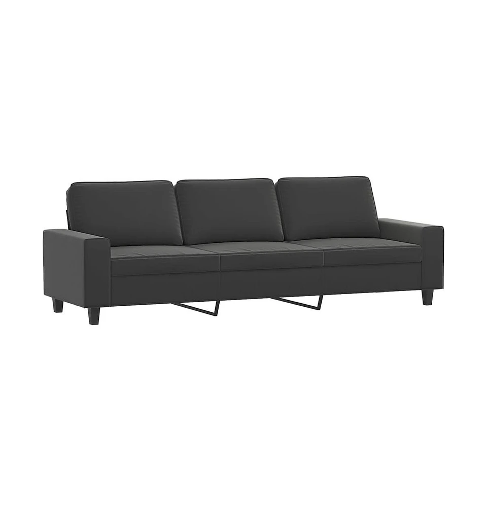 vidaXL 3-Seater Sofa Dark Gray 82.7" Microfiber Fabric