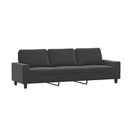 vidaXL 3-Seater Sofa Dark Gray 82.7" Microfiber Fabric