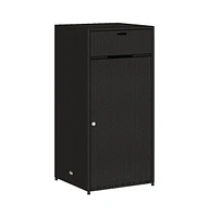 vidaXL Patio Storage Cabinet 21.7"x21.7"x43.7" Poly Rattan