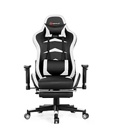 Costway Massage Gaming Chair Reclining Swivel Racing Office Chair