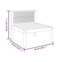 vidaXL Patio Middle Sofa with Cushions Solid Acacia Wood