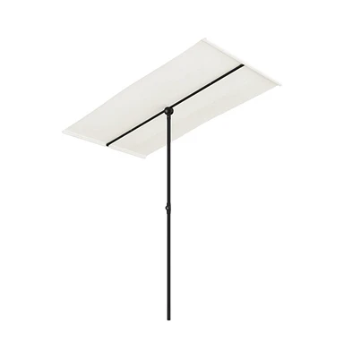 vidaXL Outdoor Parasol with Aluminum Pole 70.9"x43.3" Sand White