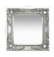 vidaXL Wall Mirror Baroque Style 15.7"x15.7"Silver