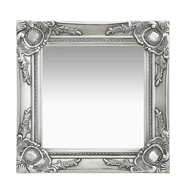 vidaXL Wall Mirror Baroque Style 15.7"x15.7"Silver