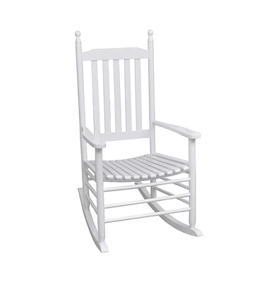 vidaXL Rocking Chair with Curved Seat White Wood