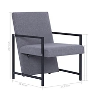 vidaXL Armchair with Chrome Feet Light Gray Fabric