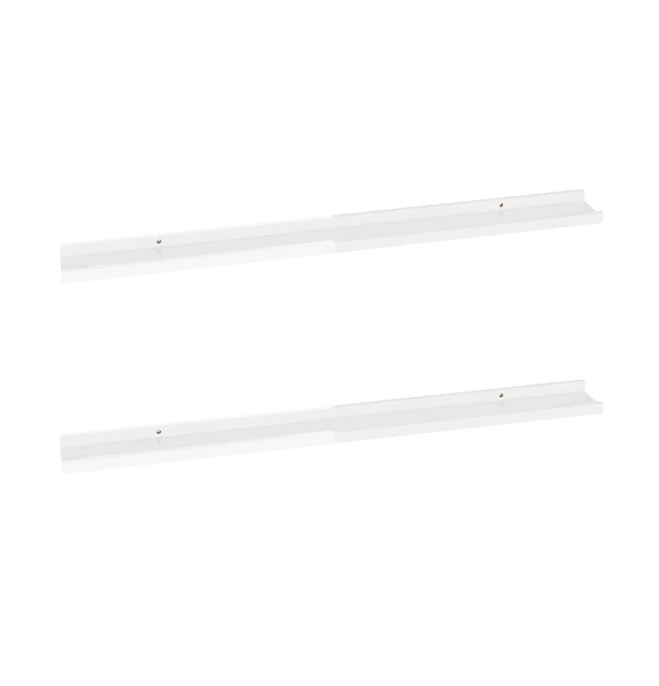 vidaXL Wall Shelves pcs High Gloss White 39.4"x3.5"x1