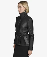 Andrew Marc Women's Tatum Belted Leather Jacket