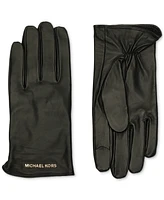 Michael Kors Women's Logo Detail Leather Tech Gloves