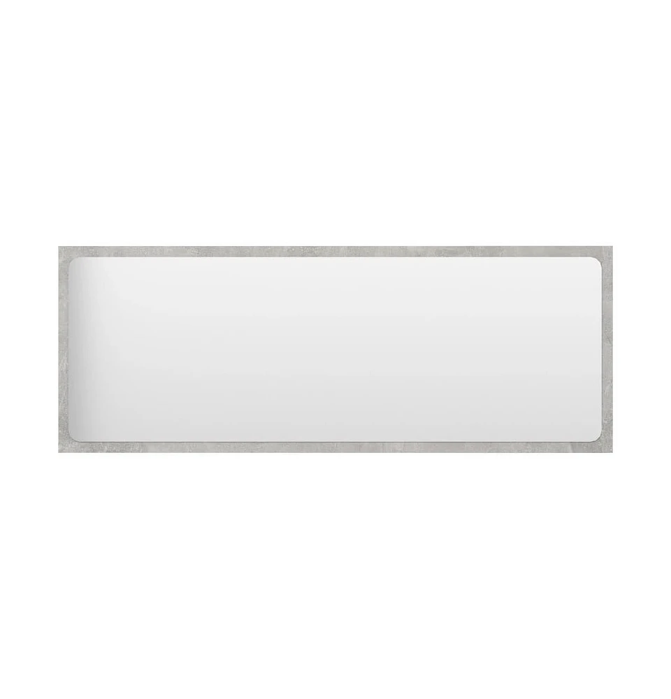 vidaXL Bathroom Mirror Concrete Gray 39.4"x0.6"x14.6" Engineered Wood