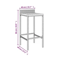 vidaXL Bar Stools pcs Poly Rattan and Solid Wood Acacia