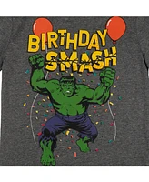 Marvel Toddler Boys Avengers Spider-Man Captain America Hulk Birthday T-Shirt to