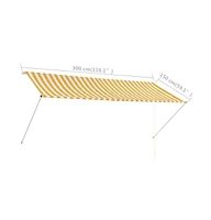Retractable Awning 118.1"x59.1" Yellow and White
