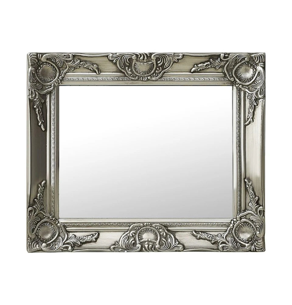 vidaXL Wall Mirror Baroque Style 19.7"x15.7" Silver