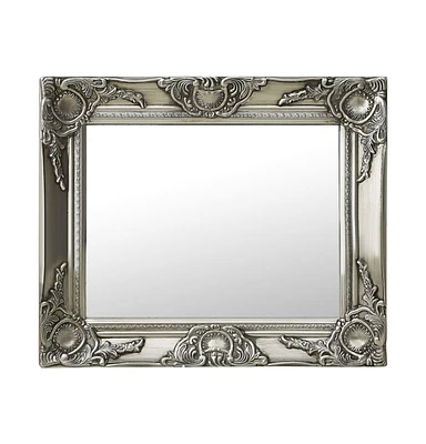 vidaXL Wall Mirror Baroque Style 19.7"x15.7" Silver