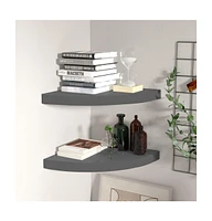 vidaXL Floating Corner Shelves pcs High Gloss 13.8"x13.8"x1.5" Mdf