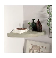 vidaXL Floating Corner Shelf Oak 13.8"x13.8"x1.5" Mdf