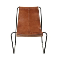 vidaXL Relaxing Chair Brown Real Leather