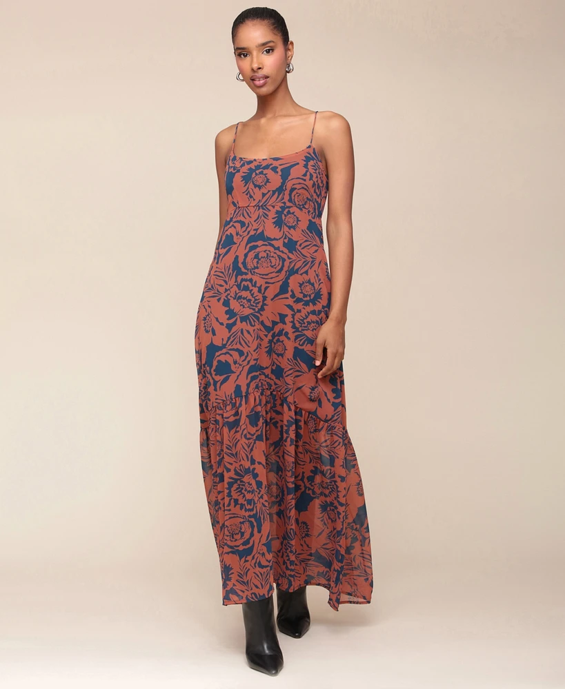 Avec Les Filles Women's Printed Spaghetti-Strap Dress