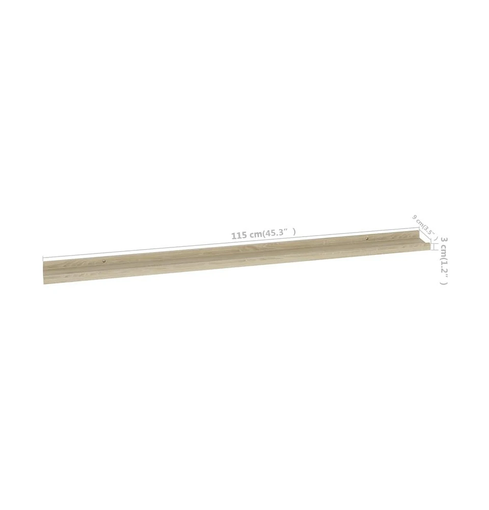 vidaXL Wall Shelves 4 pcs Sonoma Oak 45.3"x3.5"x1.2"