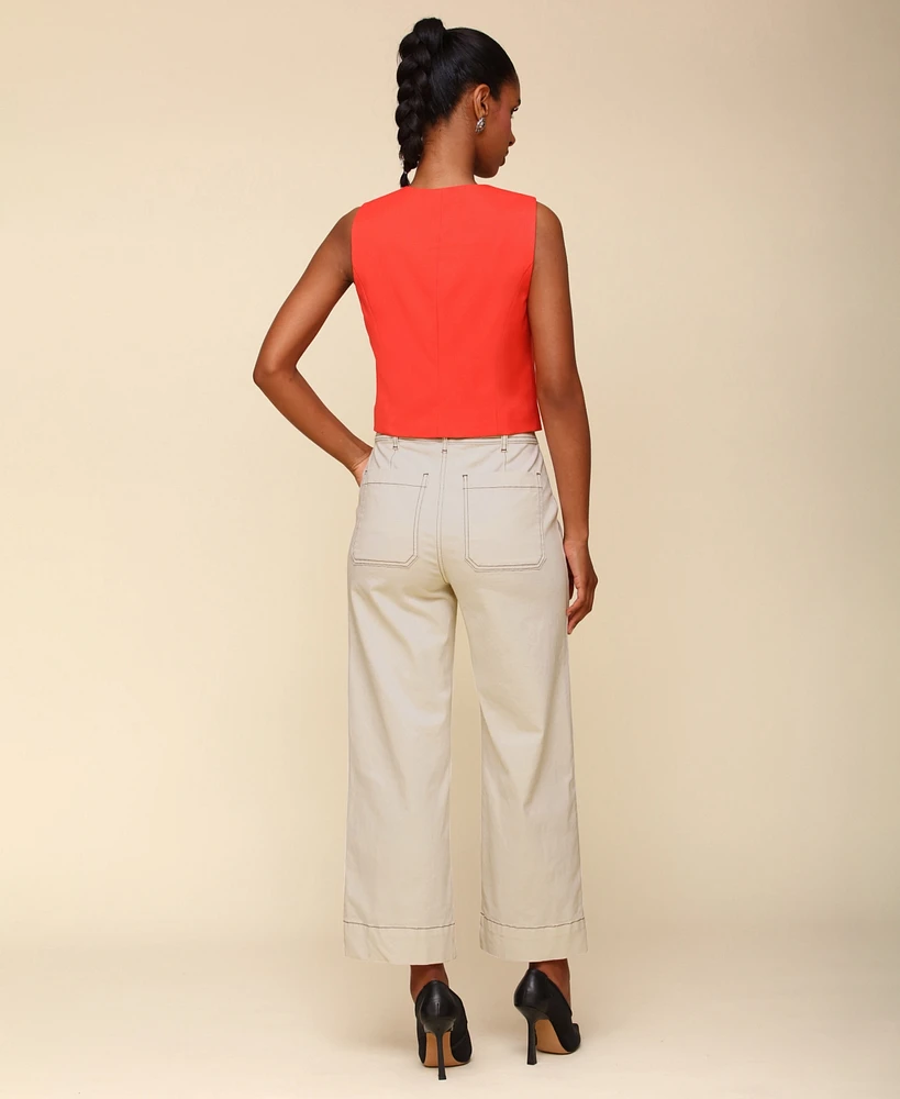 Avec Les Filles Women's Oversized V-Neck Tailored Vest