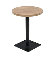 vidaXL Bistro Table Mdf and Steel Round 23.6"x29.5" Oak Color