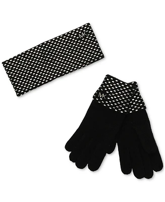 Michael Kors Women's Studded Gloves & Headband Set