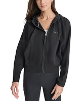 Dkny Women's Performance Zip-Front Logo Hoodie