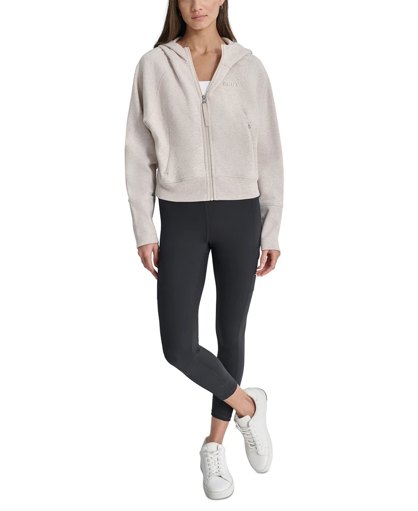 Dkny Women's Performance Zip-Front Logo Hoodie