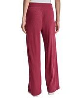 Dkny Women's Brushed Rib-Knit Straight-Leg Pants