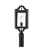 Rockford Collection Rustic Farmhouse Outdoor Post Light Fixture Black Iron 20 1/4" Clear Beveled Glass for Exterior House Porch Patio Outside Deck Gar