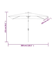 vidaXL Outdoor Parasol with Metal Pole 118.1"x78.7" Bordeaux Red