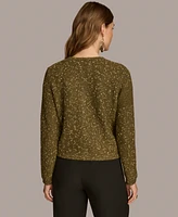 Donna Karan New York Women's Metallic Flecked Knit Cardigan