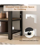 Sugift Industrial Tv Stand up to 50 Inches with Power Outlets and Usb Ports-Rustic Brown