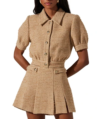 Astr the Label Women's Bronwyn Tweed Shirt Jacket