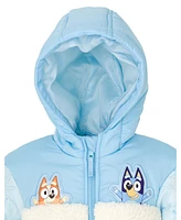 Bluey Girls Bingo Zip Up Winter Coat Puffer Jacket