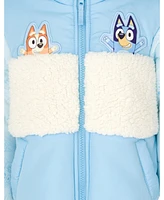 Bluey Girls Bingo Zip Up Winter Coat Puffer Jacket