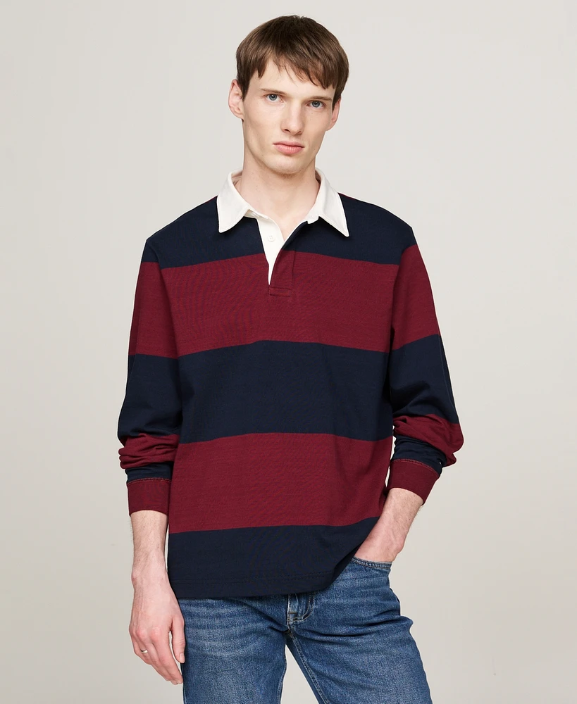 Tommy Hilfiger Men's Regular-Fit Stripe Rugby Sweatshirt