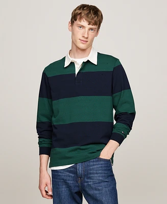 Tommy Hilfiger Men's Regular-Fit Stripe Rugby Sweatshirt