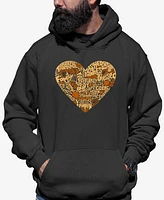 La Pop Art Men's Thanksgiving Heart Word Hooded Sweatshirt