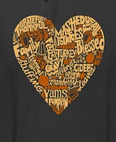 La Pop Art Men's Thanksgiving Heart Word Hooded Sweatshirt