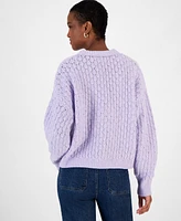 And Now This Women's Pointelle Knit Crewneck Sweater, Created for Macy's