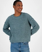 And Now This Women's Textured Waffle Knit Crewneck Sweater, Created for Macy's