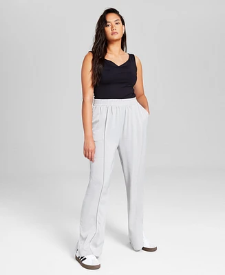 And Now This Women's Seam-Front Wide-Leg Satin Pants, Created for Macy's