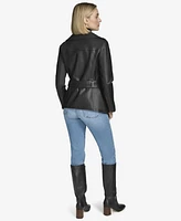 Andrew Marc Black Label Women's Delphine Belted Leather Jacket